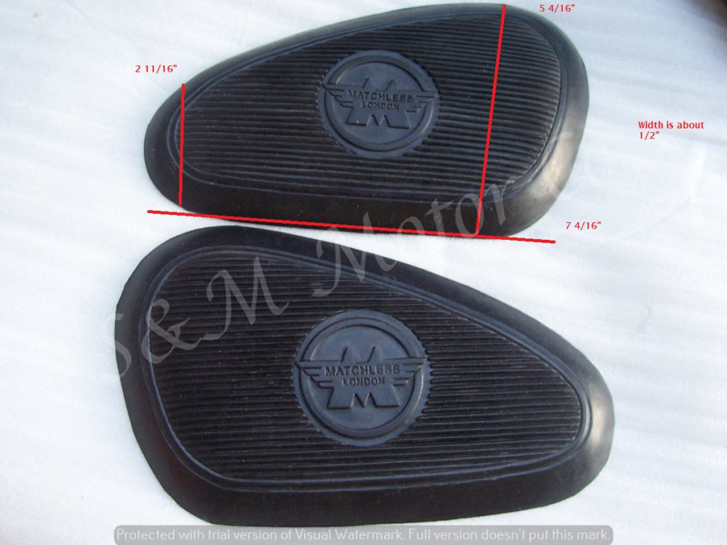 MATCHLESS GAS TANK KNEE PAD RUBBER GRIP SET 1957 UP 023086, 023086 S&M Motor Co.