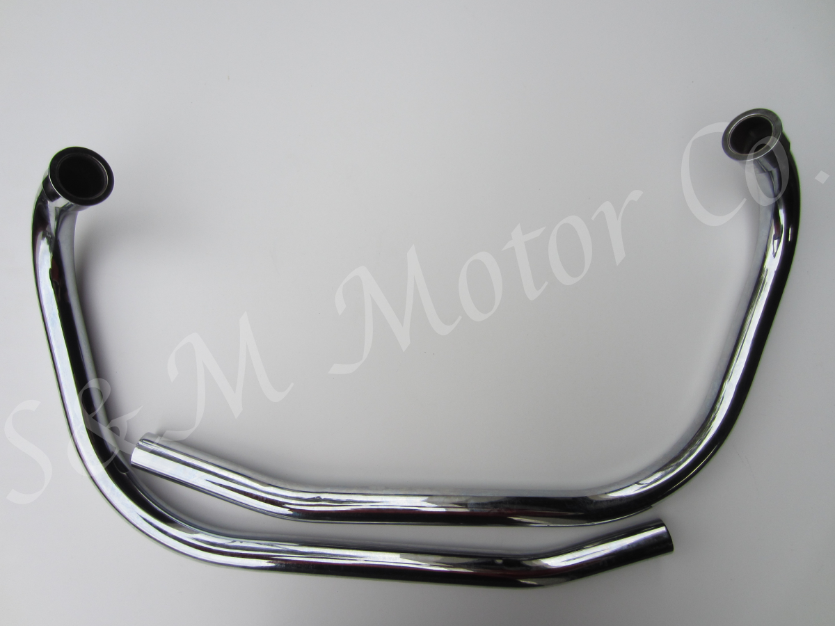 Norton 750 Roadster Header Pipe Set - High Luster Chrome Exhaust Pipes 1970-73 (06-3375 & 06-3376)