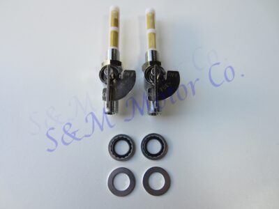 FUEL PETROL GAS TANK TAP VALVE PETCOCK SET TRIUMPH T140 NORTON 60-4511, 60-4512
