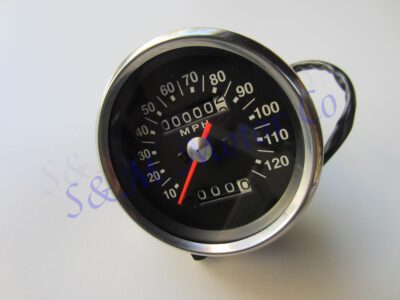 TRIUMPH BSA BLACK FACE 120 M.P.H. SPEEDOMETER GAUGE INSTRUMENT - Image 2