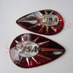 BSA TANK BADGES RED B40 B44 C15 A50 A65 A7 A10 1958-67 40-8014, 40-8015