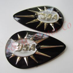 BSA TANK BADGES BLACK B40 B44 C15 A50 A65 A7 A10 1958-67 40-8122, 40-8123
