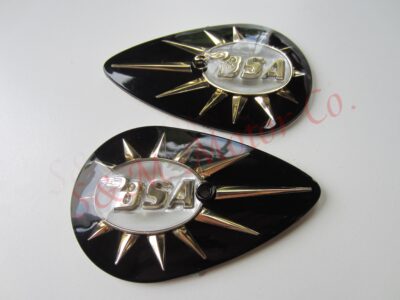 BSA TANK BADGES BLACK B40 B44 C15 A50 A65 A7 A10 1958-67 40-8122, 40-8123