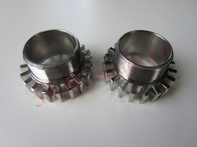 2 NORTON COMMANDO 850 EXHAUST PIPE LOCKING NUTS LONG STAINLESS STEEL 06-3555 - Image 2