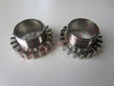 2 NORTON COMMANDO 850 EXHAUST PIPE LOCKING NUTS SHORT STAINLESS STEEL 06-3988 - Image 2