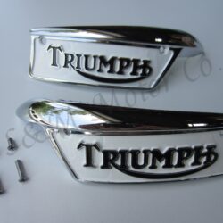 TRIUMPH 500 650 GAS TANK BADGES 82-9700, 82-9701, F9700 F9701 BONNEVILLE 1969-79