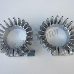 2 EXHAUST PIPE FINNED CLAMP 1 3/4" BOLT & WASHER TRIUMPH T120 TR6 70-4501, E4501