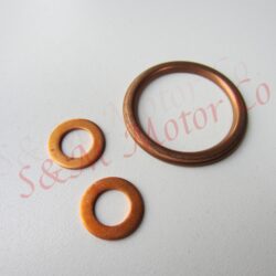 NORTON COMMANDO SUMP FILTER OIL TANK DRAIN COPPER WASHER SET 06-7680, 06-2624